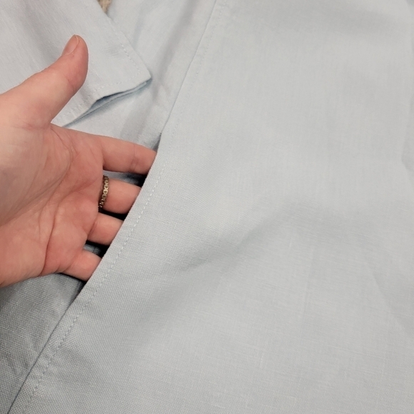 TALBOTS Powder Blue Irish Linen Blazer Jacket Size X - Picture 5 of 9